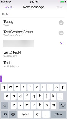 Image of the list of contacts