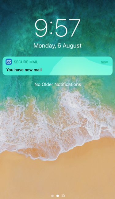 Imagem da nova notificação de email genérica do iOS