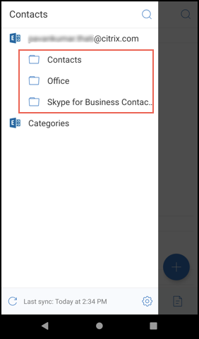 Create folders in Contacts
