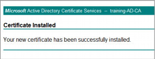 Image of the installation success confirmation