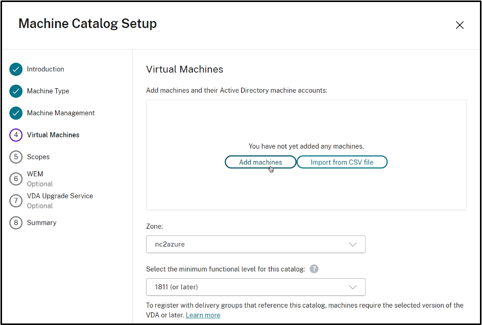 Add existing machines