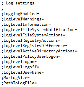Settings related to logging