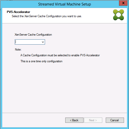 Image of the Citrix Provisioning Accelerator wizard screen