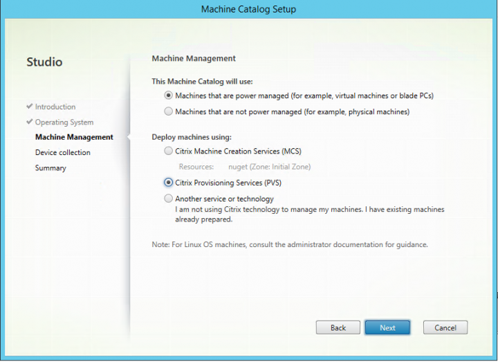 Image of Machine Management screen