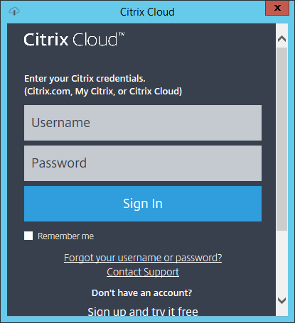 Sign in to Citrix Cloud