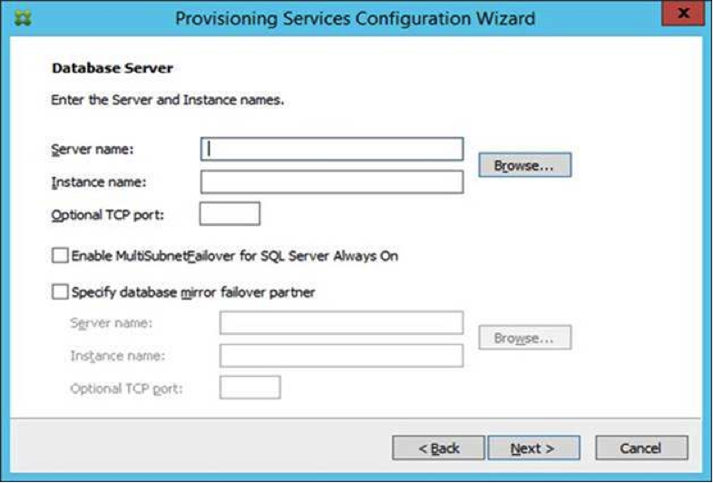 Image of the configuration wizard