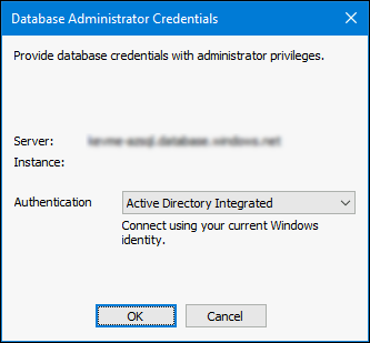 Database administrator credential