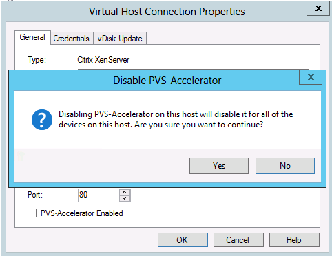 Image of the Disable Citrix Provisioning Accelerator disable option