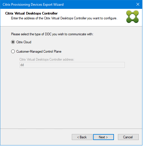 Asistente Citrix Virtual Apps and Desktops Setup Wizard de Citrix Cloud DDC