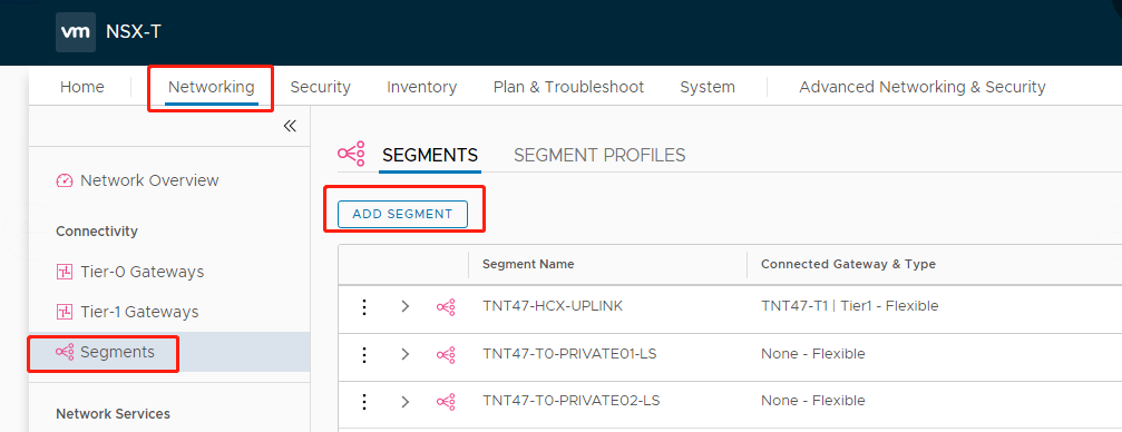 Ajout de segment NSX-T dans Azure ASV