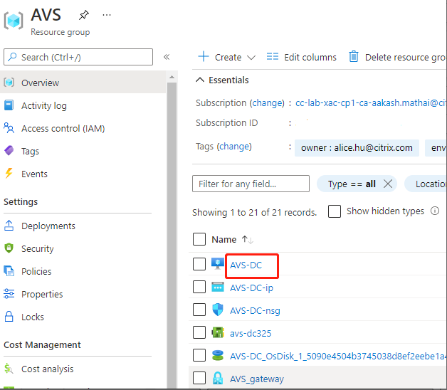 Verificación de conexiones en AVS