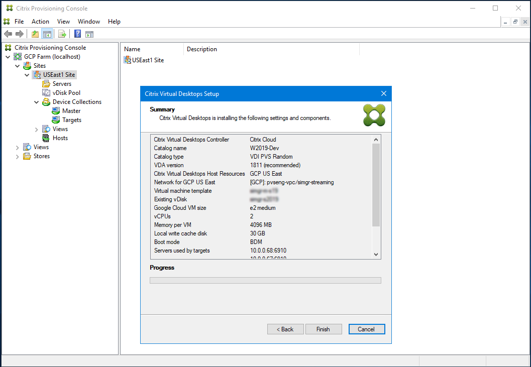 Asistente de configuración: Página de resumen