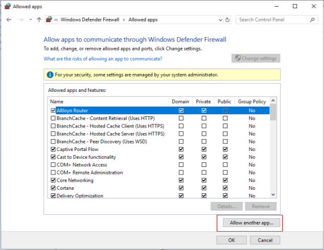 MS SQL Server autorise les applications pare-feu