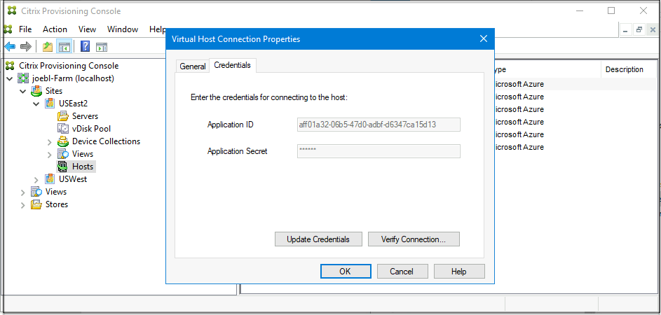 Propiedades de conexión de host virtual: Ficha General