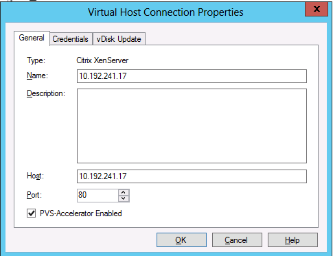 Virtual Host Connection Properties