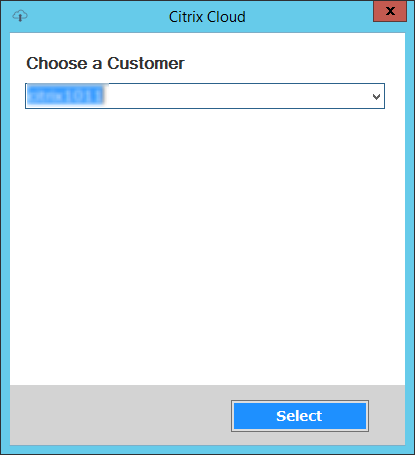 Select the Citrix Cloud customer