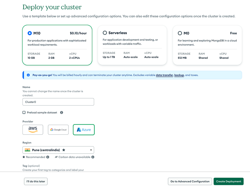 Creating a MongoDB Service