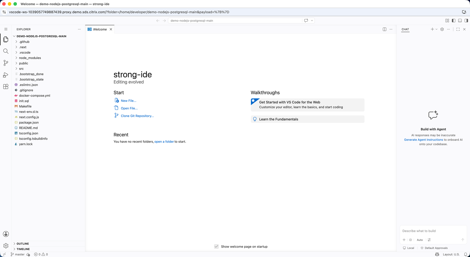 VS Code for Web running inside a workspace