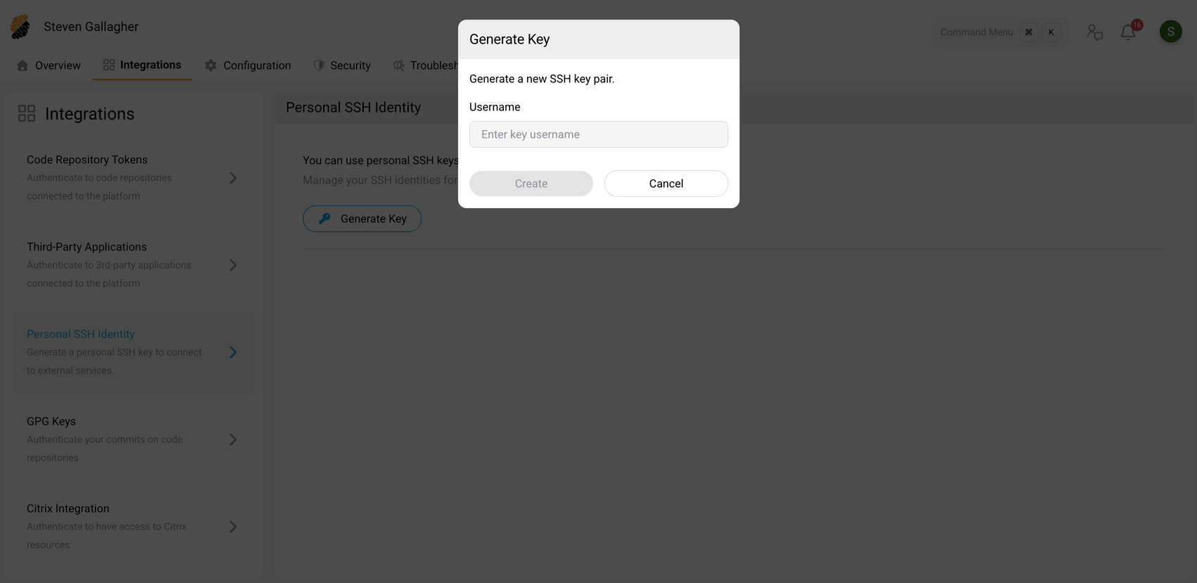 Generate Personal SSH Identity key