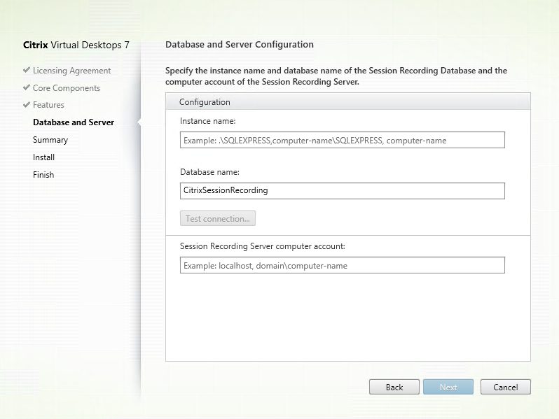 Image of selecting session recording database2