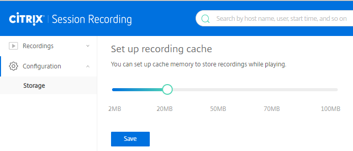 Image of configuring cache memory for storing recordings while playing