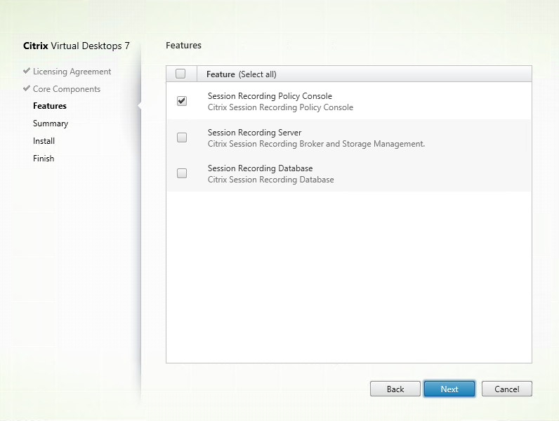 Image of selecting policy console to install