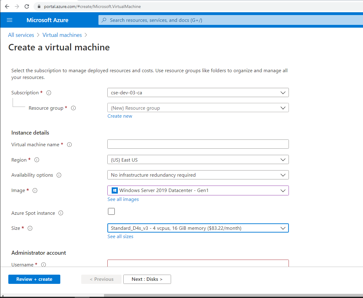 Crear una máquina virtual en Azure