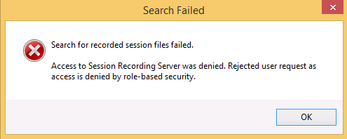 Recording search failure