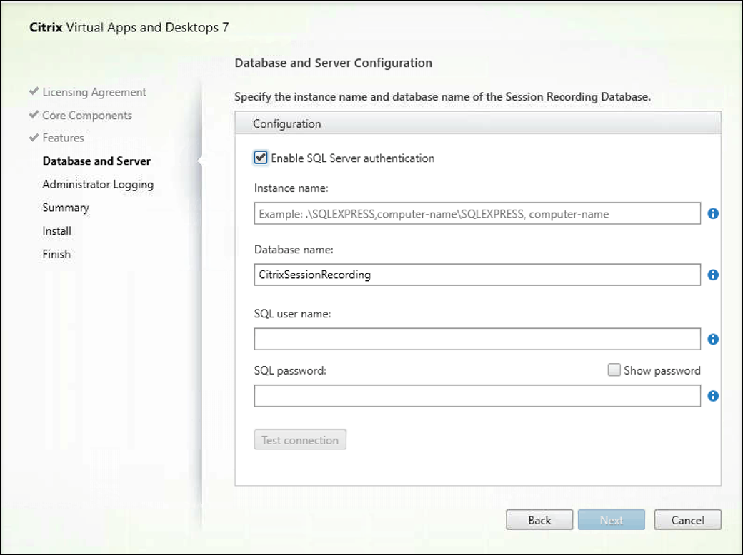 Enable SQL Server authentication