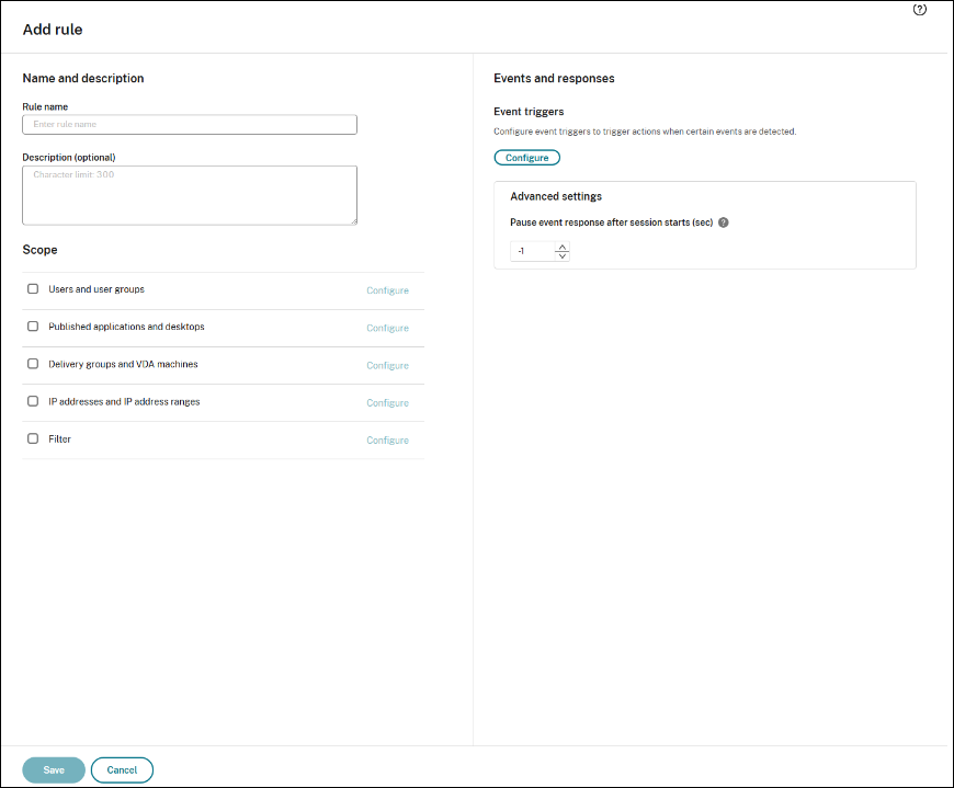 Add rule page