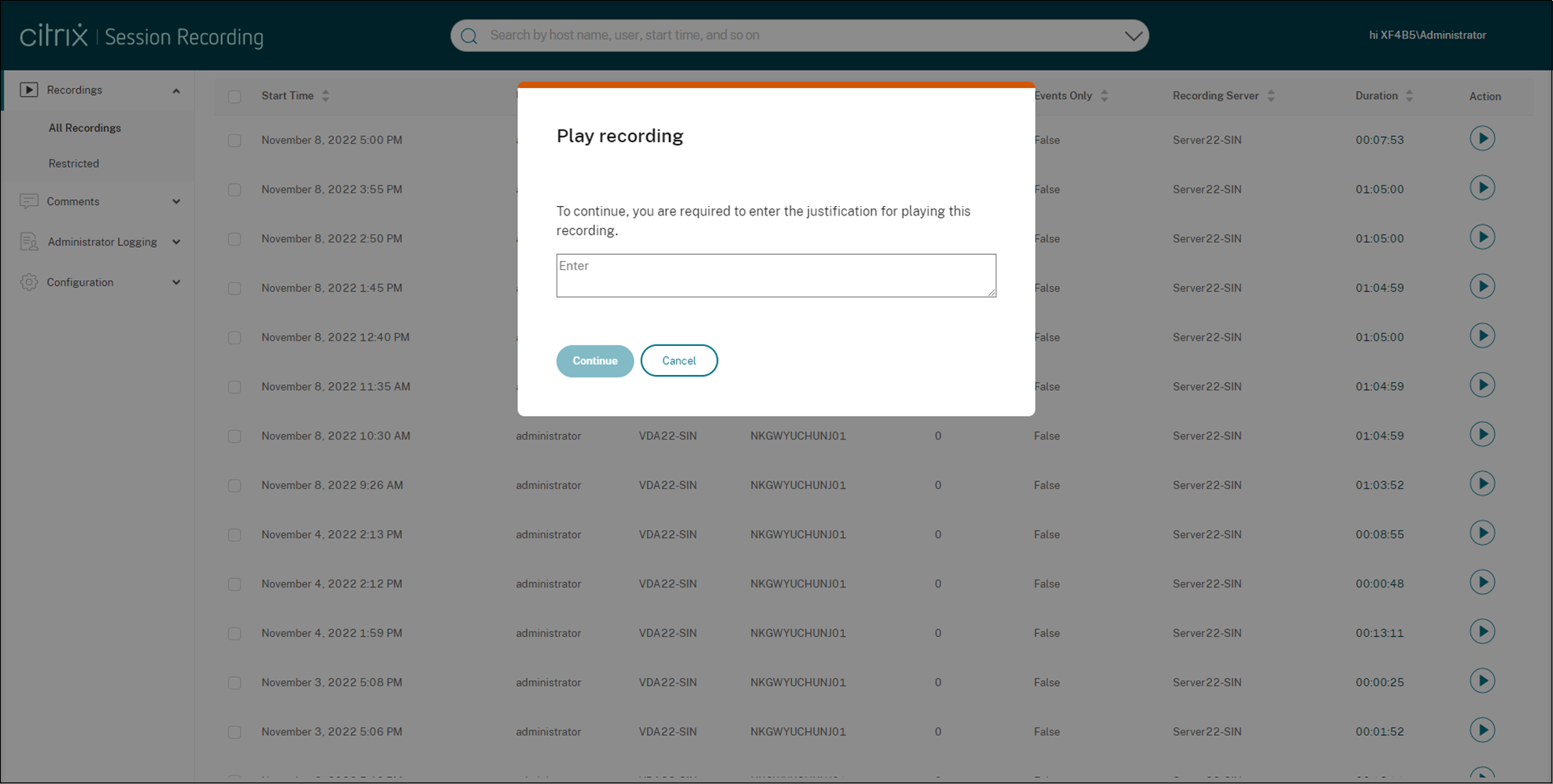 Justification required for playback in the web player