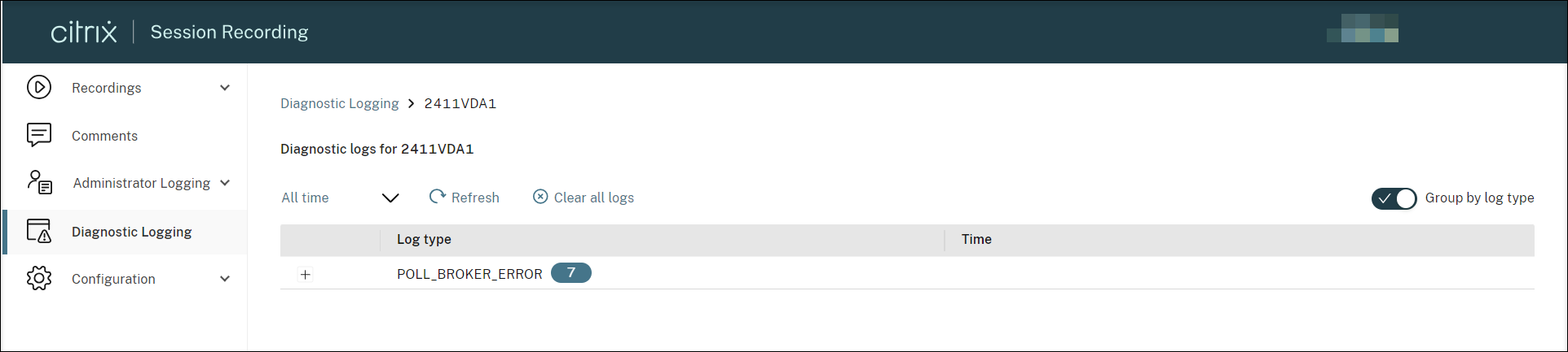 View diagnostic logs of a VDA