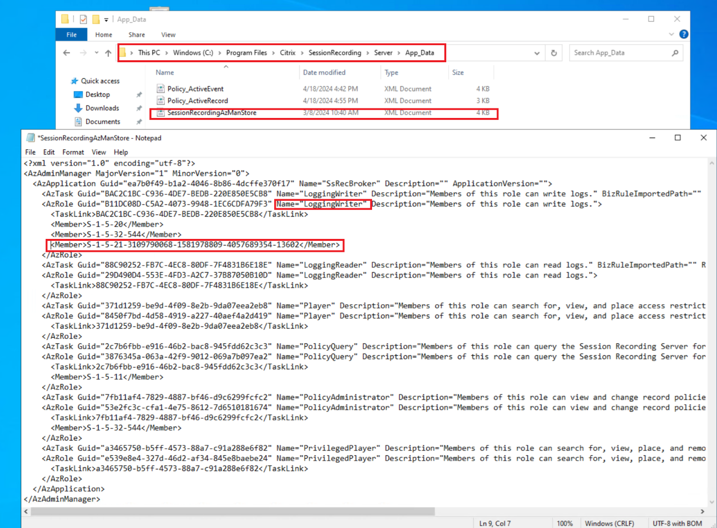 Write gMSA SID to a file