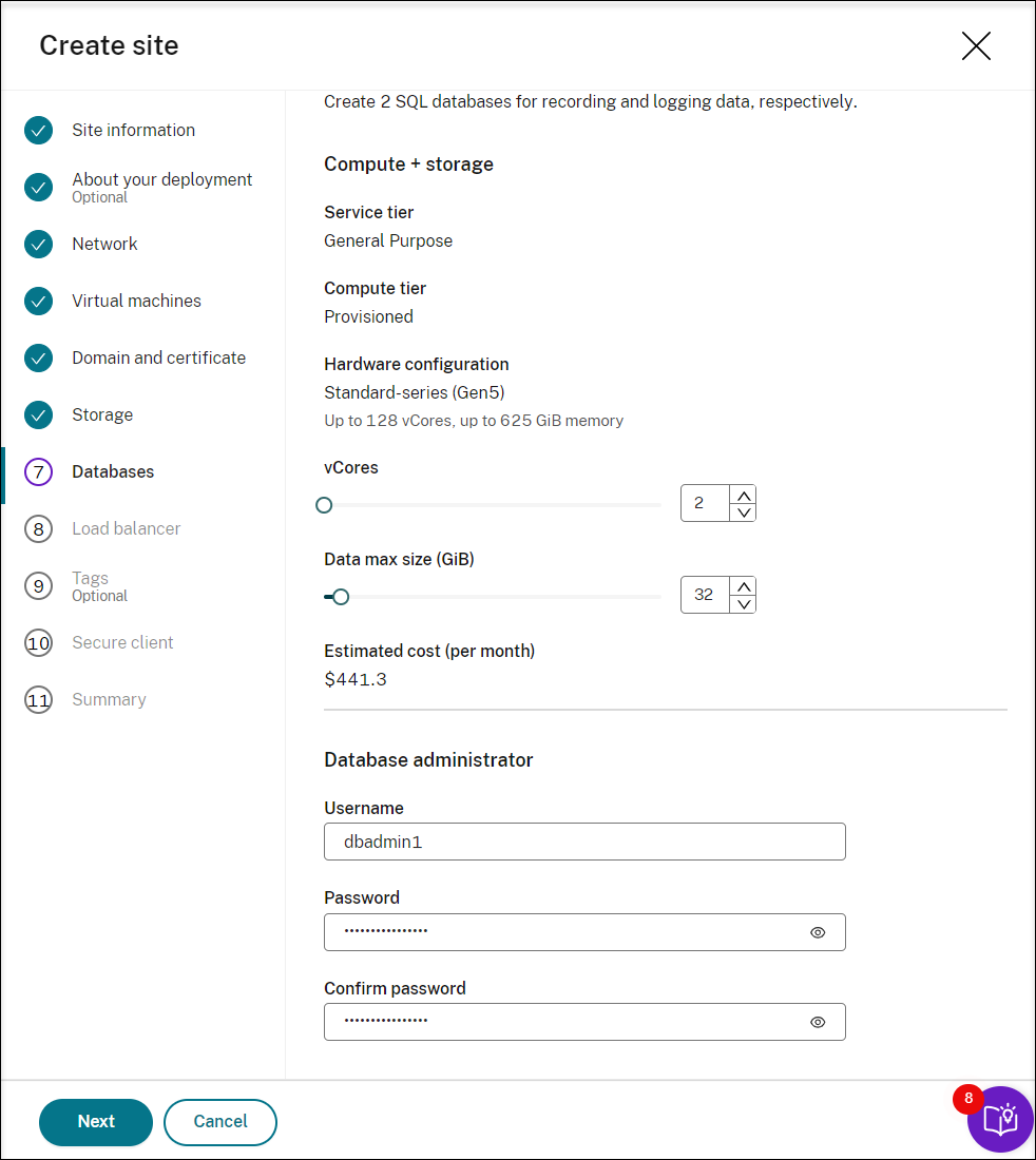 Create two SQL databases in Azure