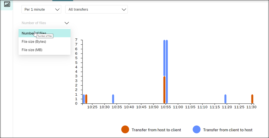 Customize data visualization for file transfers