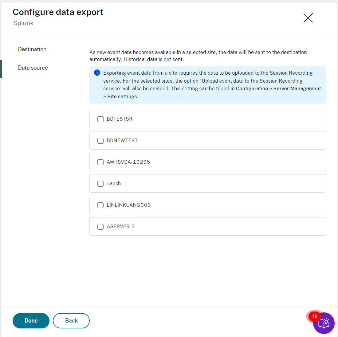 Splunk data source