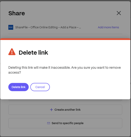 Delete link