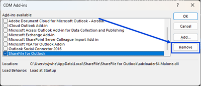带有 ShareFile 的 Outlook 功能区