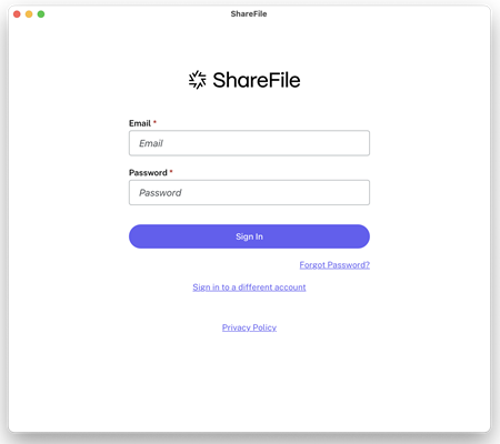 Mac 用 URL 画面のShareFile