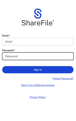 ShareFiles for Windows  登录屏幕