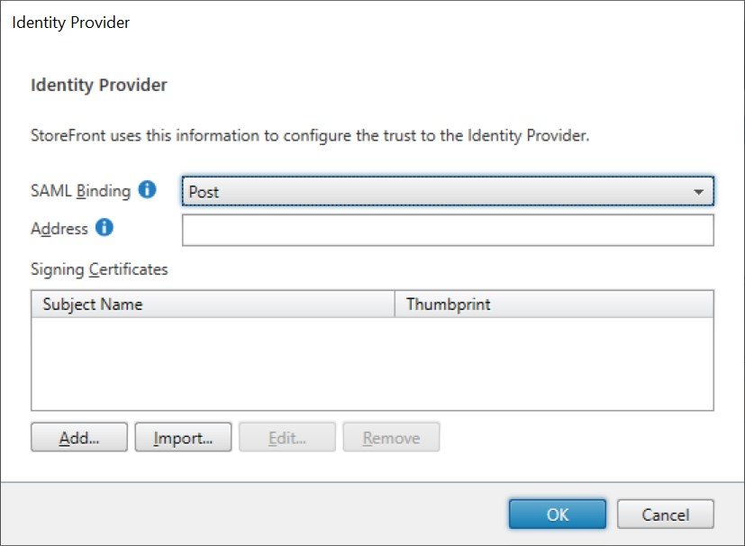 Screenshot of Identity Provider window