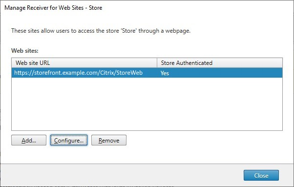 Screenshot of manage receiver for web screen