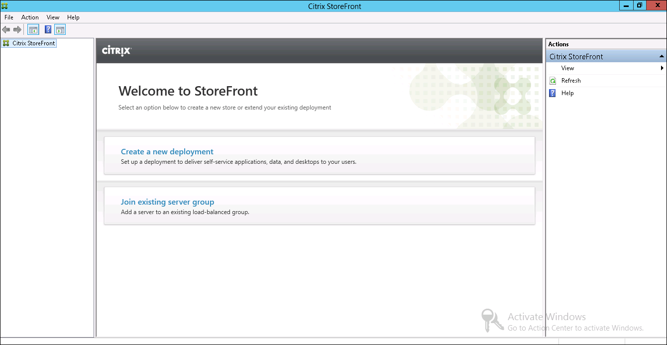 Captura de pantalla de la bienvenida a StoreFront