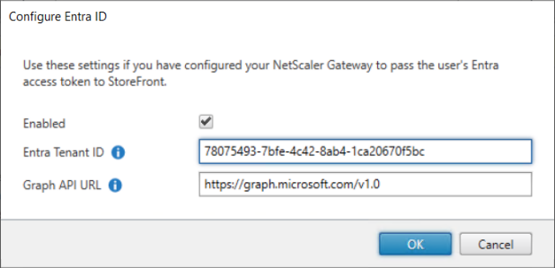 Screenshot of Entra ID configuration