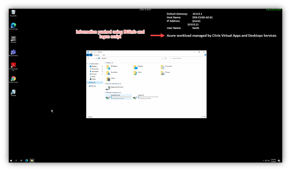 Azure-hosted CVAD service desktop