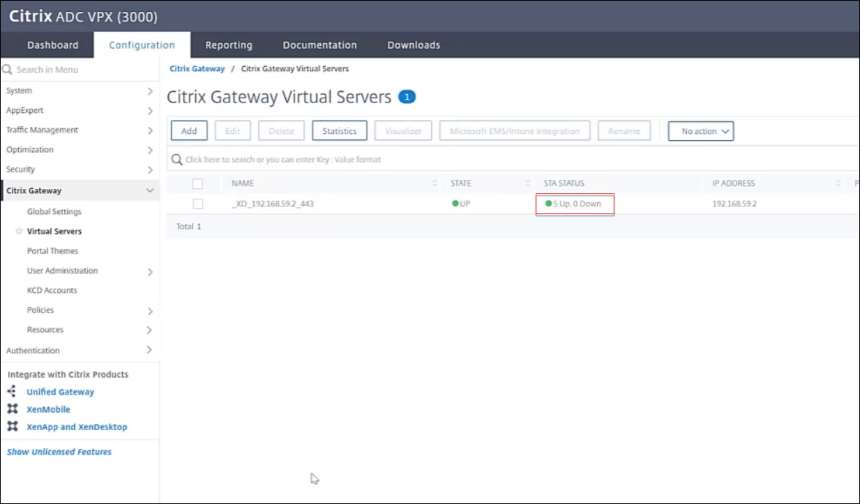 Gateway virtual servers