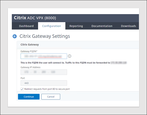 Enter Gateway FQDN and SSL cert details