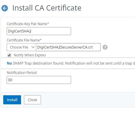 Certificat CA - installation