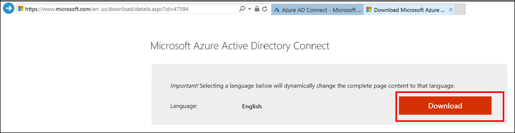 Download Azure AD connect