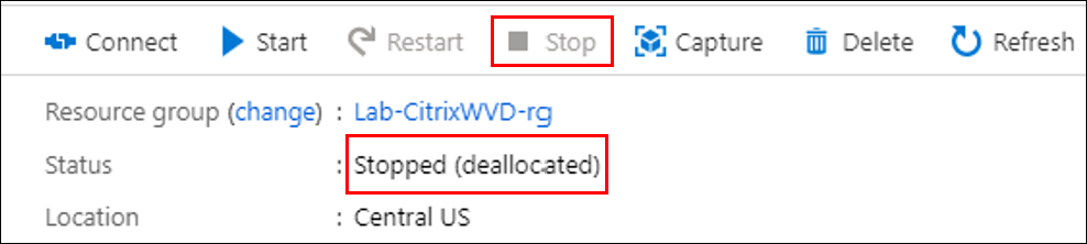 Catalog and DG - Stop VM